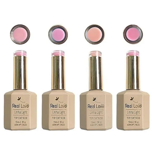 Kit 4 Topcoat Nude Real Love 15ml