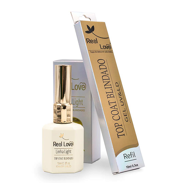 Kit Top Coat Blindado 15ml + Refil 10ml - Real Love