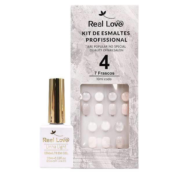 Kit 7 Esmalte em gel Real Love Tons de Branco