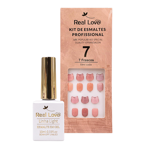 Kit 7 Esmalte em gel Real Love Tons de Nude