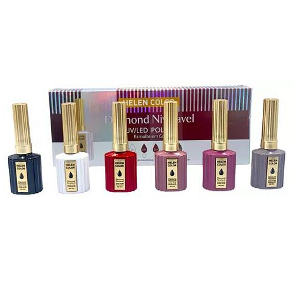 Kit Esmalte em gel Helen Color 6 Unidades