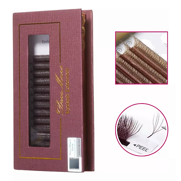 Cilios Decemars 5D Marrom MIX 8-14mm