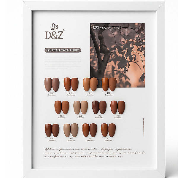 Esmaltes em Gel D&Z Coleção Cacau Luxo 15ml – Kit com 12 Cores
