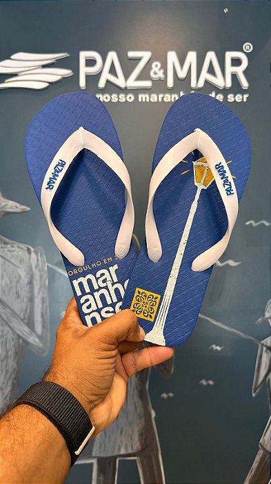 Chinelo Orgulho em ser Maranhense Azul Royal