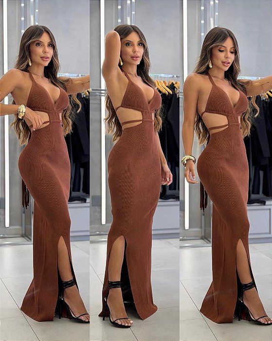 Vestido Jade - Marrom