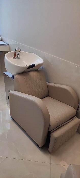 Lavatório Poltrona Sofia com Apoio de Panturrilha - Base Inox