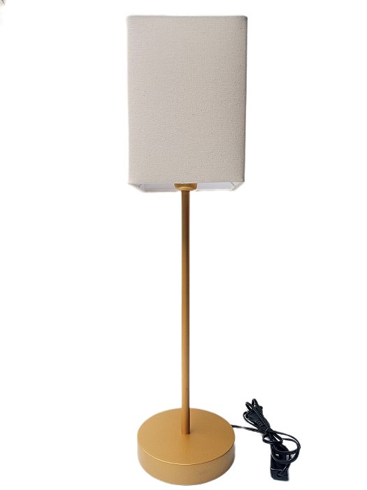 Abajur Luminária Dan Dourado Cupula Quadrada