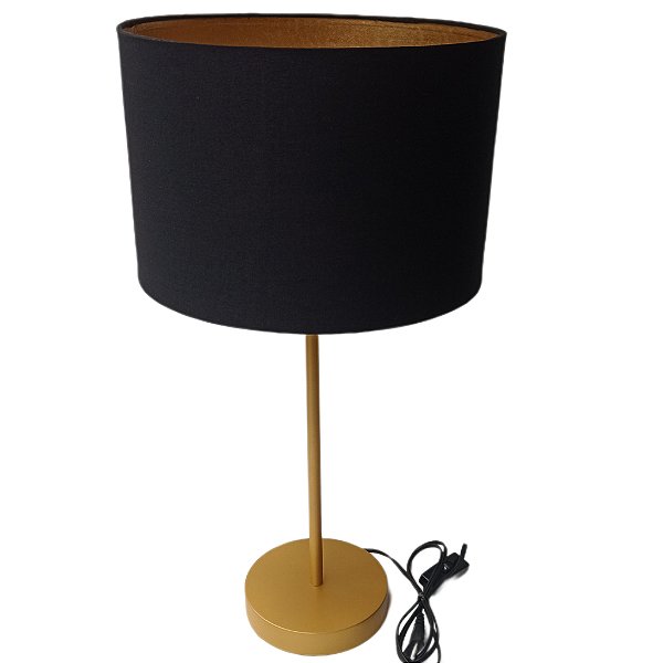 Abajur Luminária Dan Dourado e Preto