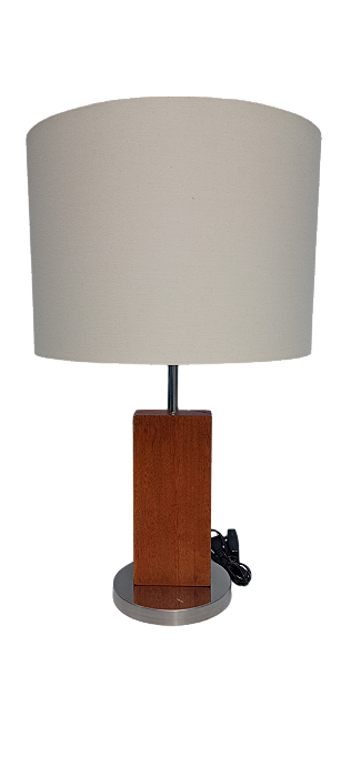 Abajur Luminária Reta Cúpula Tecido Cru