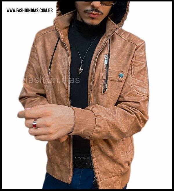 Jaqueta Masculina em P.U Estonada