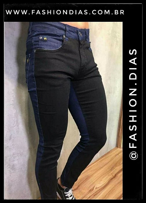 Calça Masculina Skinny Bicolor