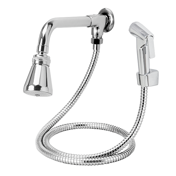 Chuveiro metal ducha articulada c/ desviador  e gatilho abs