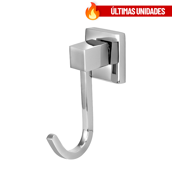 Gancho Cabideiro Quadrado Metal Cromado Para Parede Banheiro