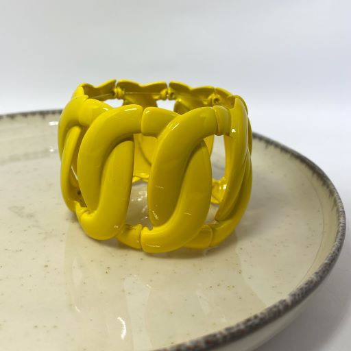 Bracelete Maxi Elo Esmaltado - Amarelo