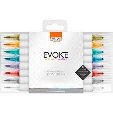 MARCADOR ARTISTICO EVOKE DUAL BRUSH METALIC BRW