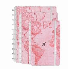 CADERNO INTELIGENTE BY GOCASE MAPA MUNDI ROSA