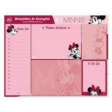 BLOQUINHO DE ANOTAÇOES MINNIE  COM 5 BLOCOS