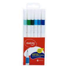 KIT CANETAS FINE LINER 0,4 MM TONS DE AZUL E VERDE MOLIN