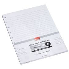 REFIL PAUTADO PARA CADERNO DE DISCO BRW