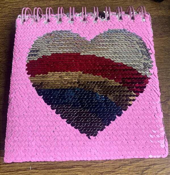 CADERNO REVERSÍVEL DE LANTEJOULAS