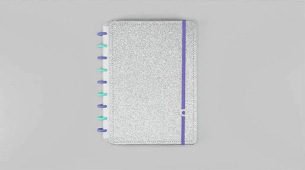 CADERNO INTELIGENTE LETS GLITTER SILVER 2.0 GRANDE