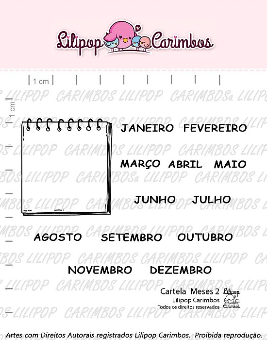 CARTELA DE CARIMBOS MESES LILIPOP