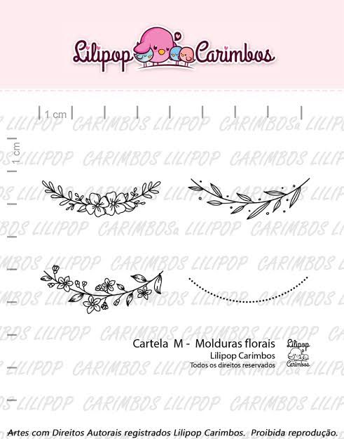 CARTELA DE CARIMBOS MOLDURAS FLORAIS LILIPOP