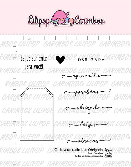 CARTELA DE CARIMBOS OBRIGADA LILIPOP