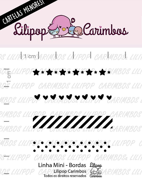 CARTELA DE MINI CARIMBOS BORDAS LILIPOP