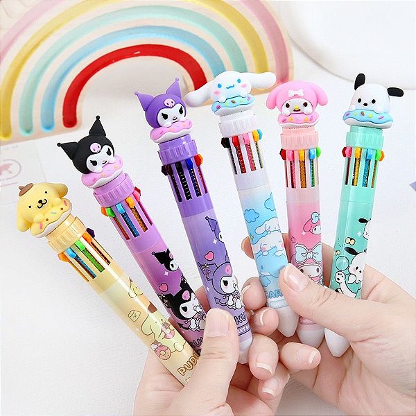 CANETA 6 CORES SANRIO