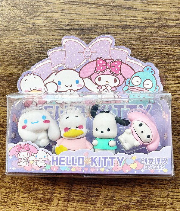 KIT COM 4 BORRACHAS HELLO KIT