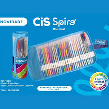 ESTOJO ROLINHO COM 29 CANETAS CIS SPIRO