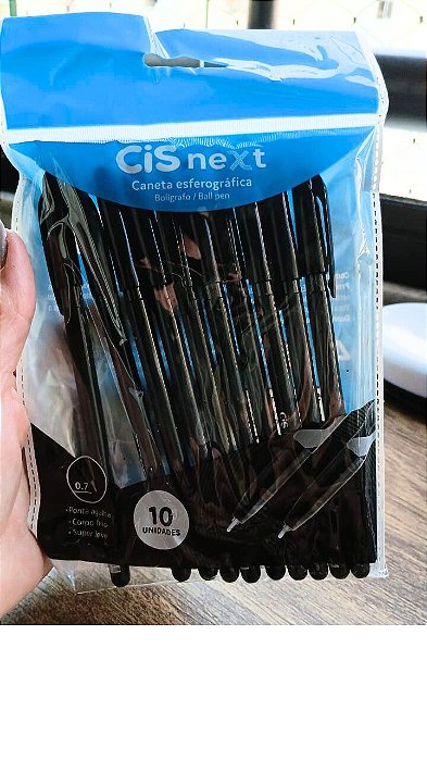 CANETA ESFEROFRÁFICA CIS NEXT COM 10 UN PRETA