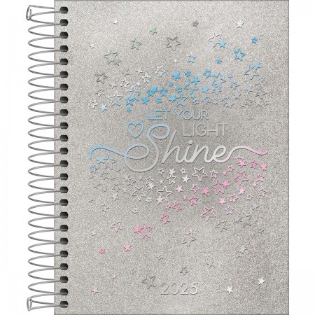 AGENDA ESPIRAL DIÁRIA 11,7 X 16,4 CM SHINE 2025