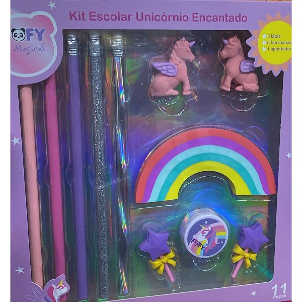 KIT ESCOLAR UNIÓRNIO ENCANTADO FOFY