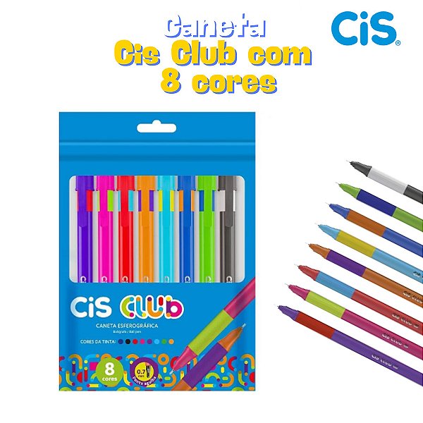 CANETA ESFEROGRÁFICA CIS CLUB COM 8 UN