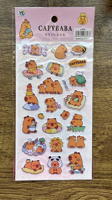 CARTELA DE ADESIVOS DE CAPIVARA