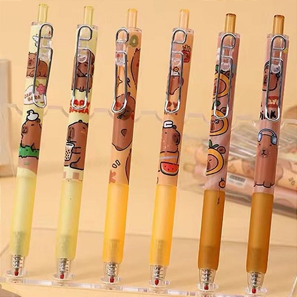 CANETA EM GEL  DE CAPIVARA COM CLIP