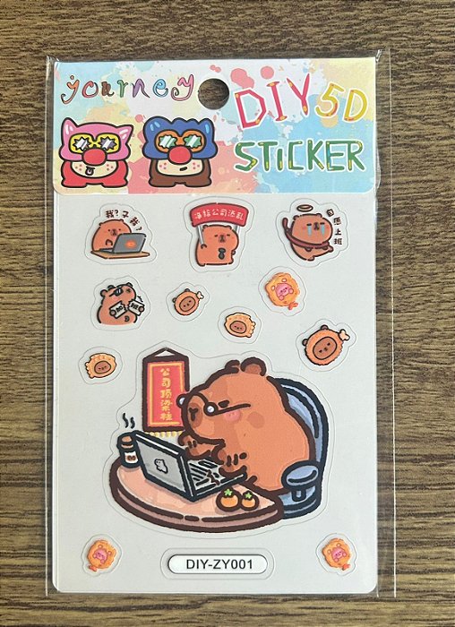STICKERS 3D DED CAPIVARA