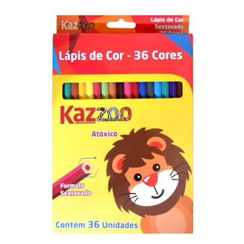LÁPIS DE COR 36 CORES KAZOO SEXTAVADO