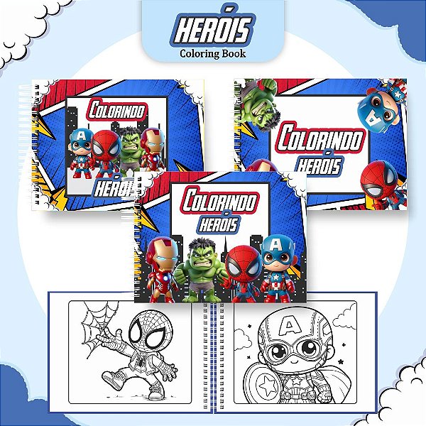 LIVRO DE COLORIR HEROIS
