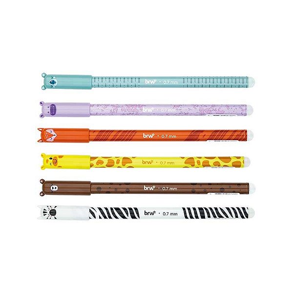 CANETA GEL SAFARI BRW APAGAVEL 0.7MM