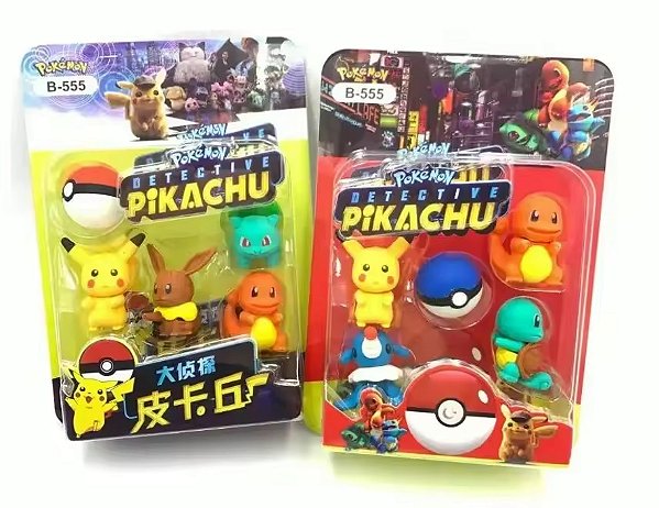 KIT COM 5 BORRACHAS POKEMON