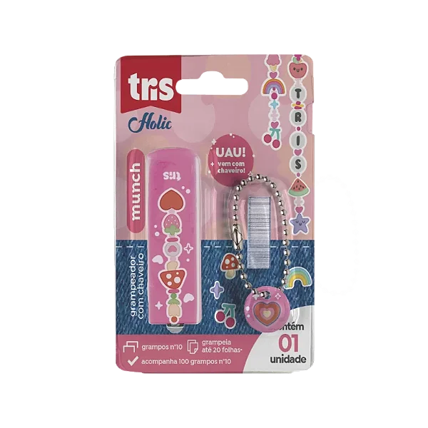 MINI GRAMPEADOR COM CHAVEIRO MUNCH TRIS