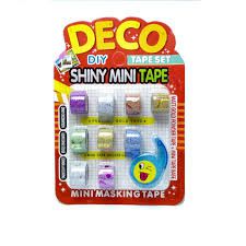 MINI WASHI TAPES COM CORTADOR SUPORTE COM 9 MINI FITAS