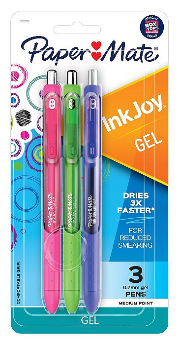 BLISTER C/3 CANETAS PAPERMATE INKJOY GEL RT 0.7