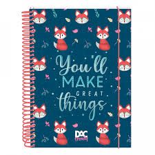 CADERNO MINI 1/4 DAC TRENDY RAPOSA 10 MATÉRIAS