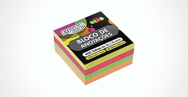 BLOCO DE ANOTAÇOES NEON 400 FLS BRW