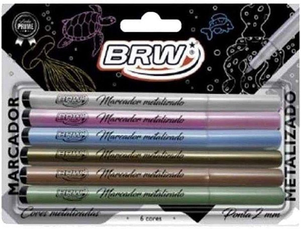 MARCADOR PONTA FINA METALIZADO BRW