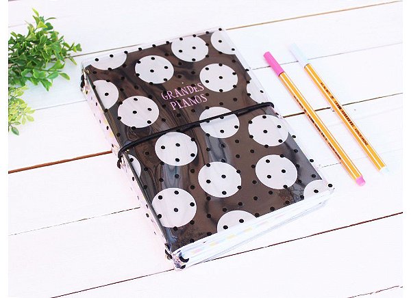FUN CASE COM GLITTER COM 2 CADERNOS BOLINHAS